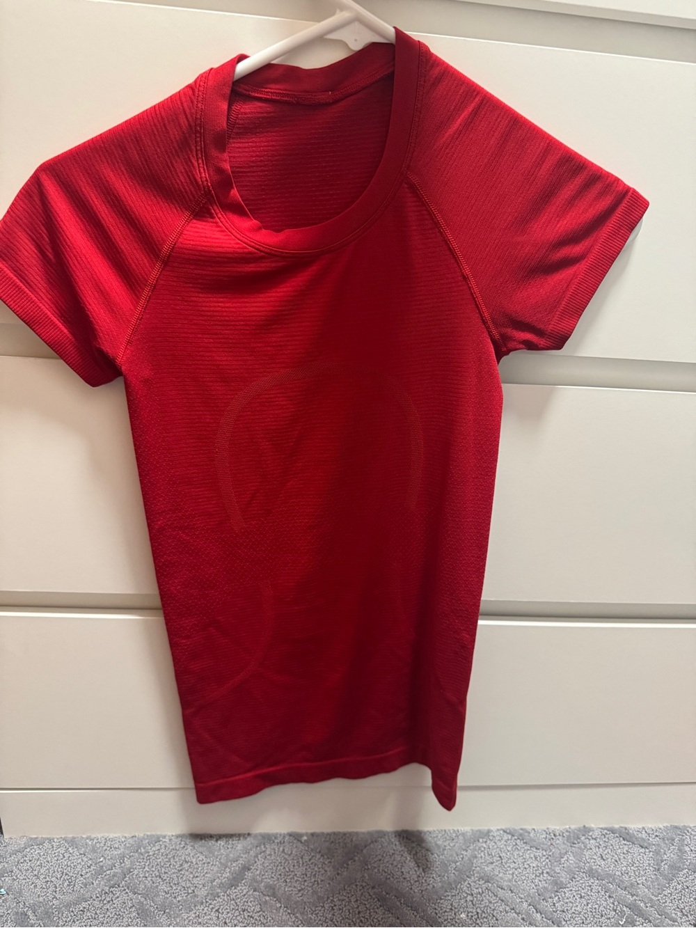lululemon athletica Red Short Sleeve Performance Tee
